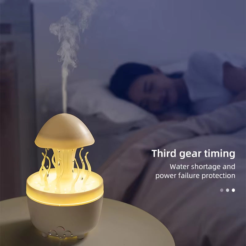 Remote Control Raindrop Air Humidifier Aromatherapy Diffuser Rotate Swing Jellyfish Lamp Electric Aroma Essential Oil Diffuser