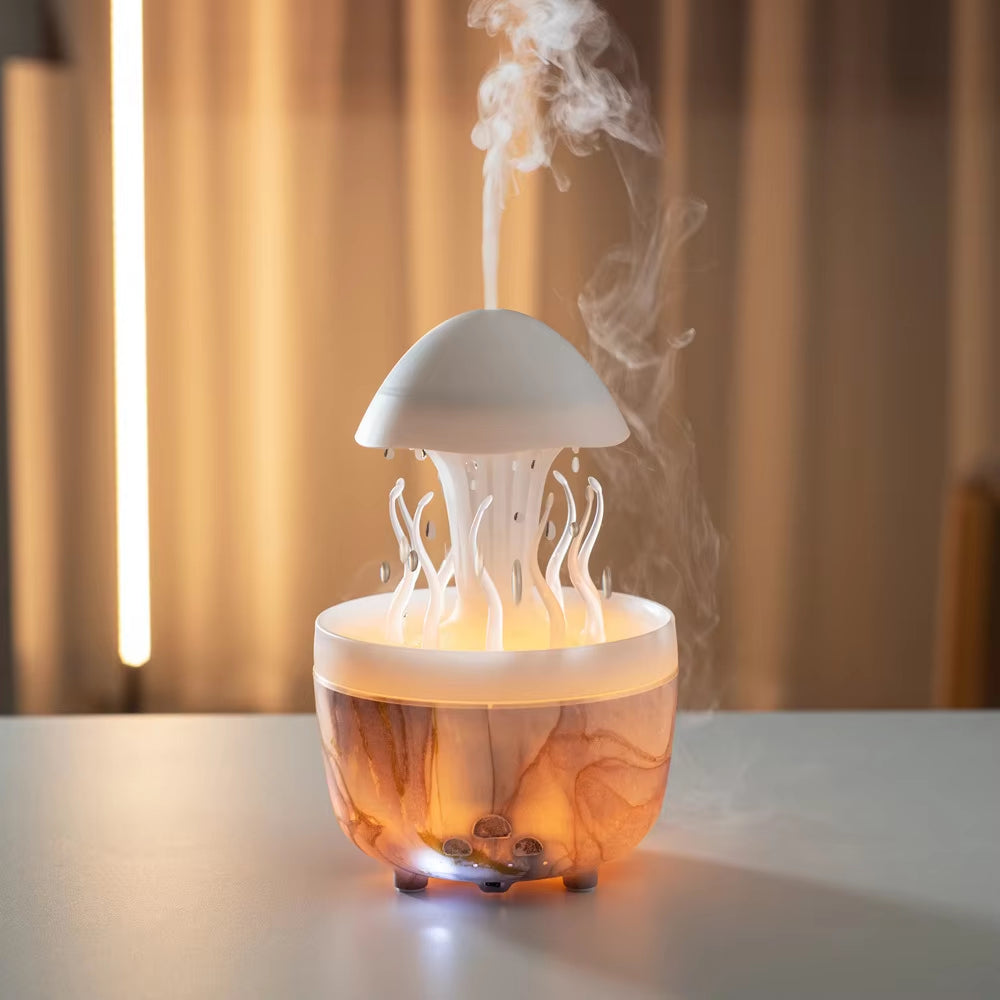 Remote Control Raindrop Air Humidifier Aromatherapy Diffuser Rotate Swing Jellyfish Lamp Electric Aroma Essential Oil Diffuser